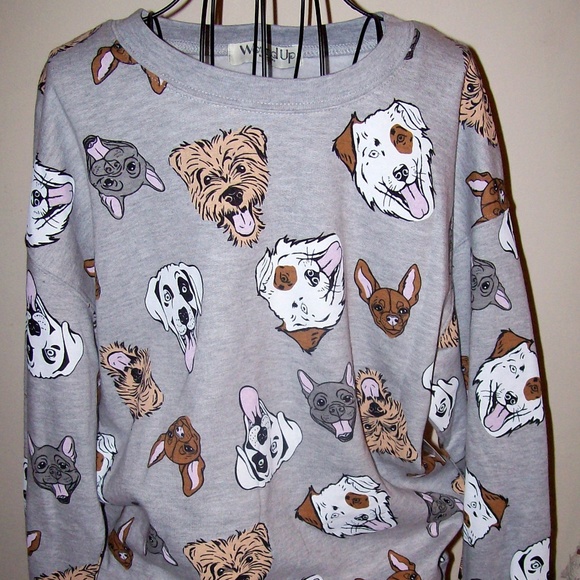 sweatshirt with dogs face on it